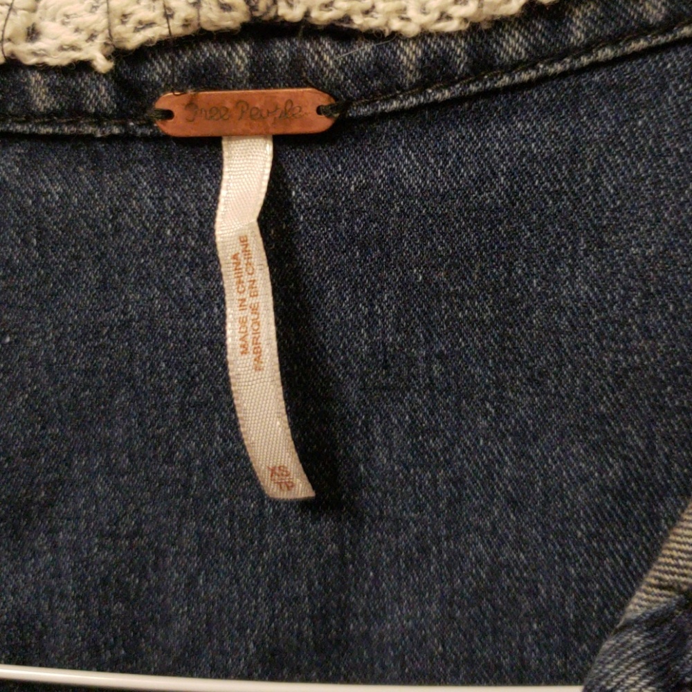 Free People Dark Blue Distressed Jacket - Picture 5 of 6